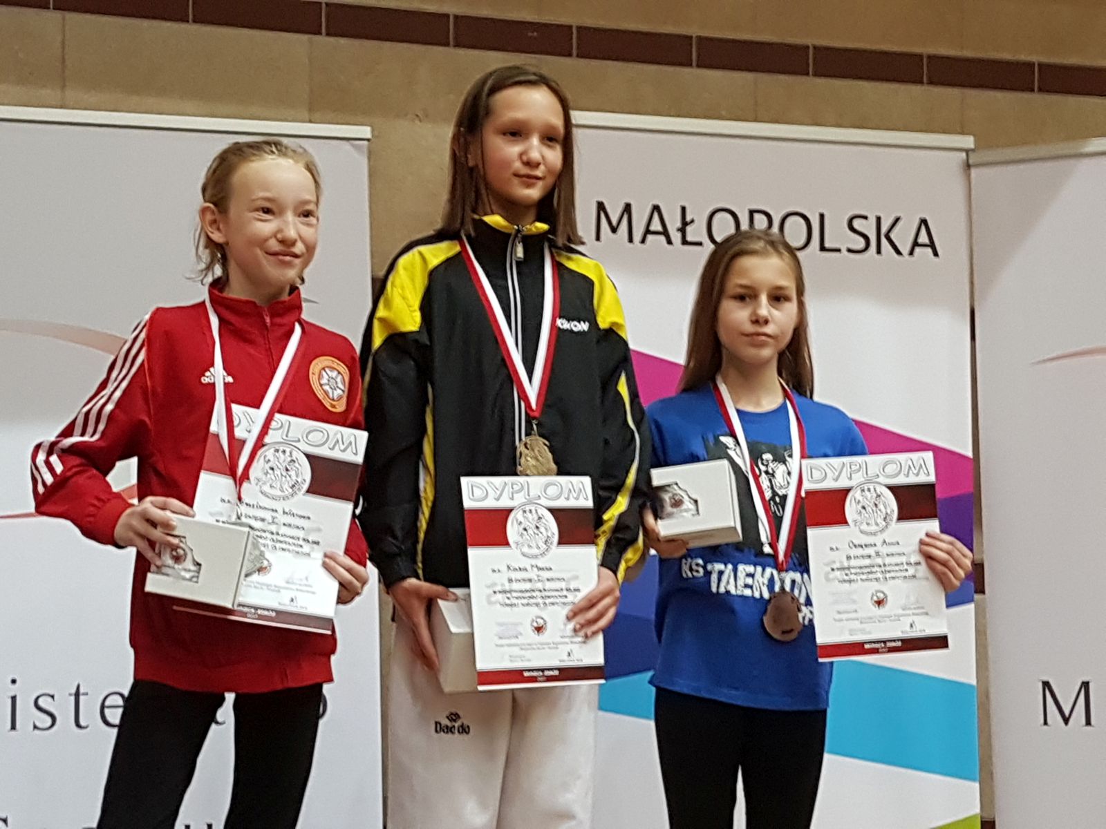 Anna Obrbska, Aleksandra Klasiska, Sylwia Marcinkowska na Pucharze Polski Maopolska Cup, 21.10.2017 r.