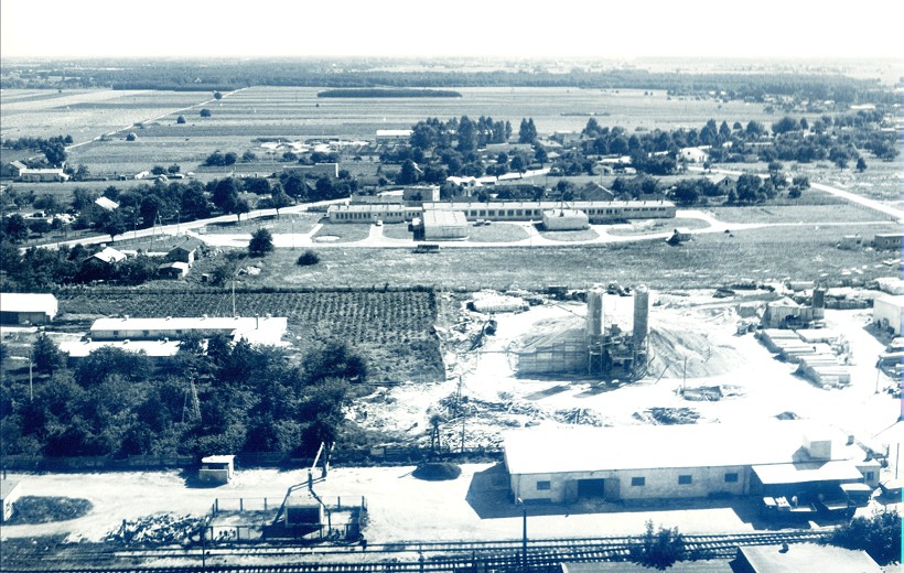 Widok z lotu ptaka na teren budowy sierpeckiego browaru.