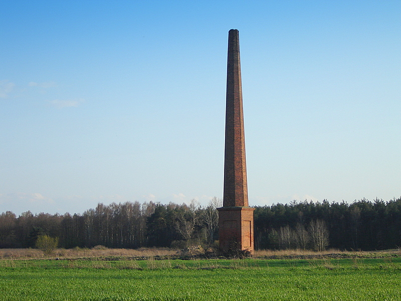 Komin, pozostao dawnej cegielni - pomnik przemysu artykuw budowlanych przy ul. Mickiewicza, 13-04-2008 r.