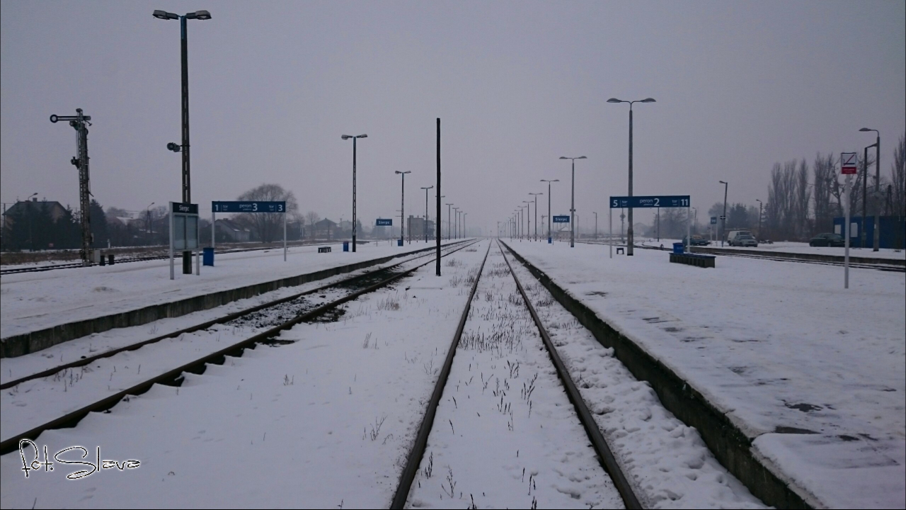 Zimowy dworzec PKP, styczeń 2016 r.