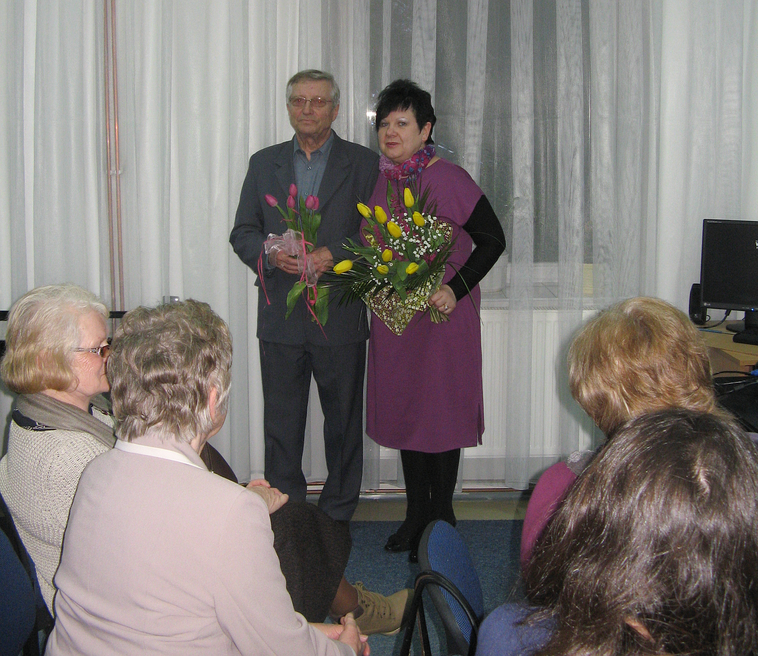 Zbigniew Lubacz z dyrektor Biblioteki Miejskiej Mari Winiewsk, 22.03.2012 r.