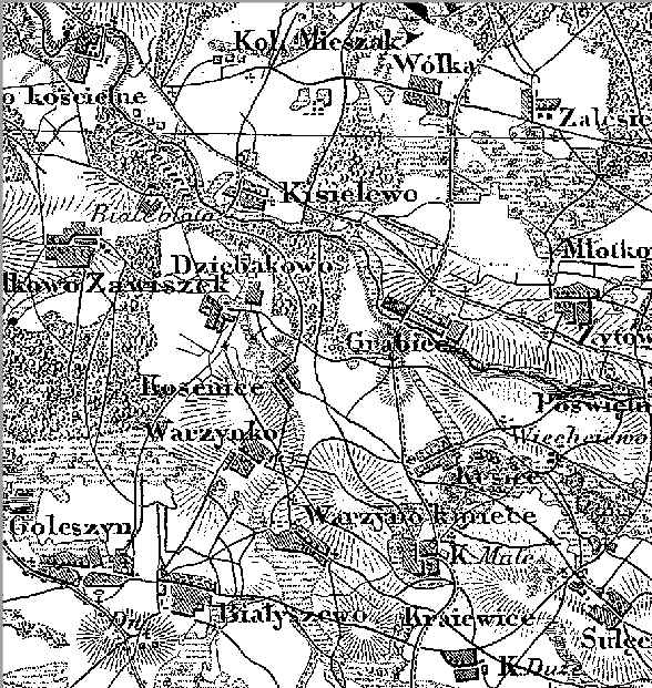 Fragment mapy topograficznej Krlestwa Polskiego 1839 r. (4)