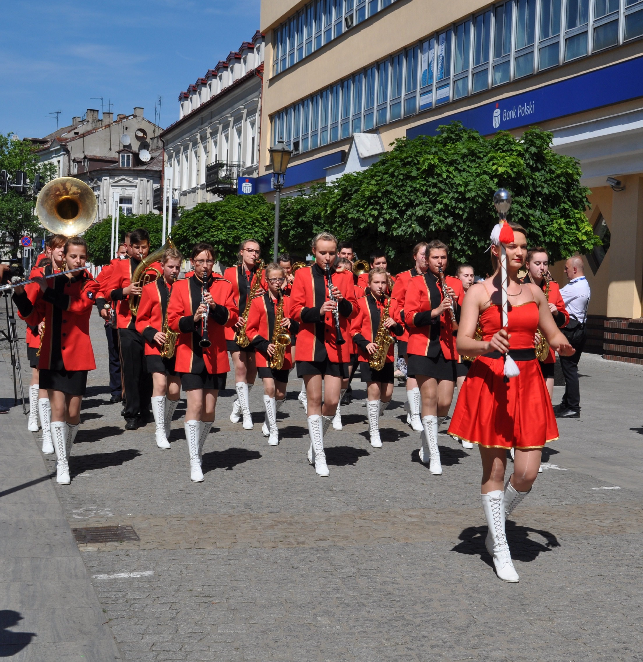 Orkiestra OSP Goleszyn podczas XXIII Oglnopolskiego  Festiwalu Orkiestr OSP w Pocku, 5-6 czerwca 2015 roku