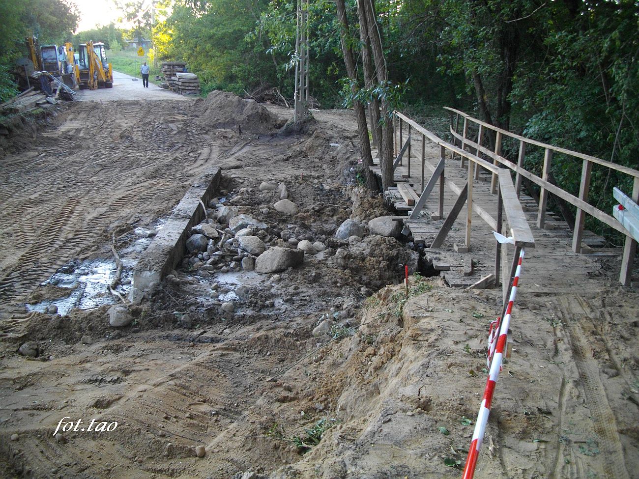 Remont mostu na Skrwie w Mieszczku, wrzesień 2021 r.