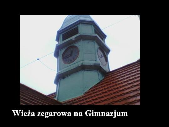 Wieża zegarowa na Gimnazjum Miejskim w Sierpcu.
