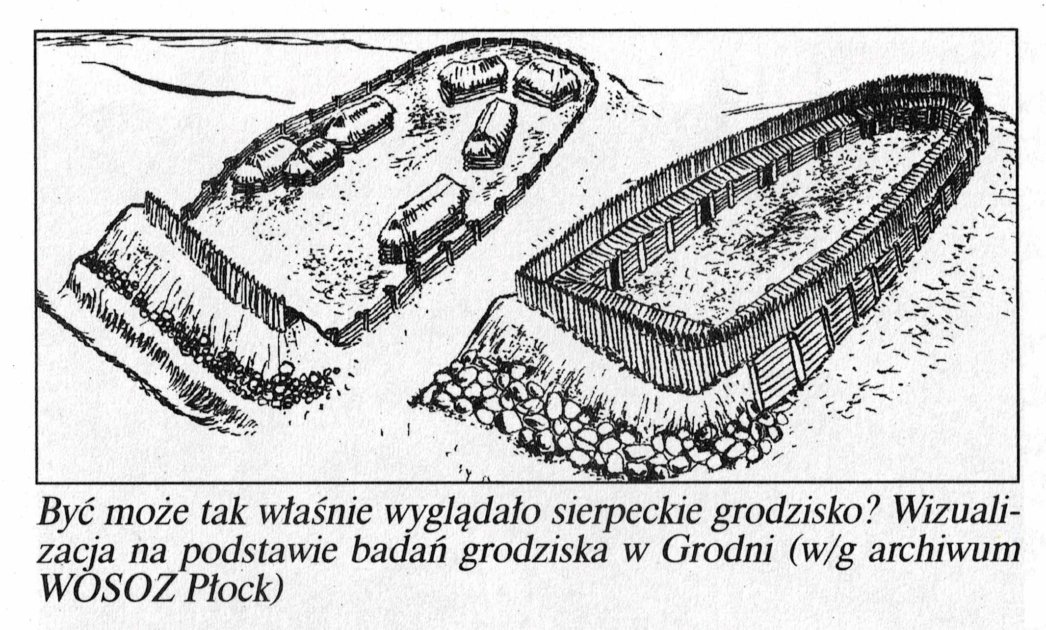 Wizualizacja prawdopodobnego  wygl�du grodziska w&nbsp;Sierpcu (wg 