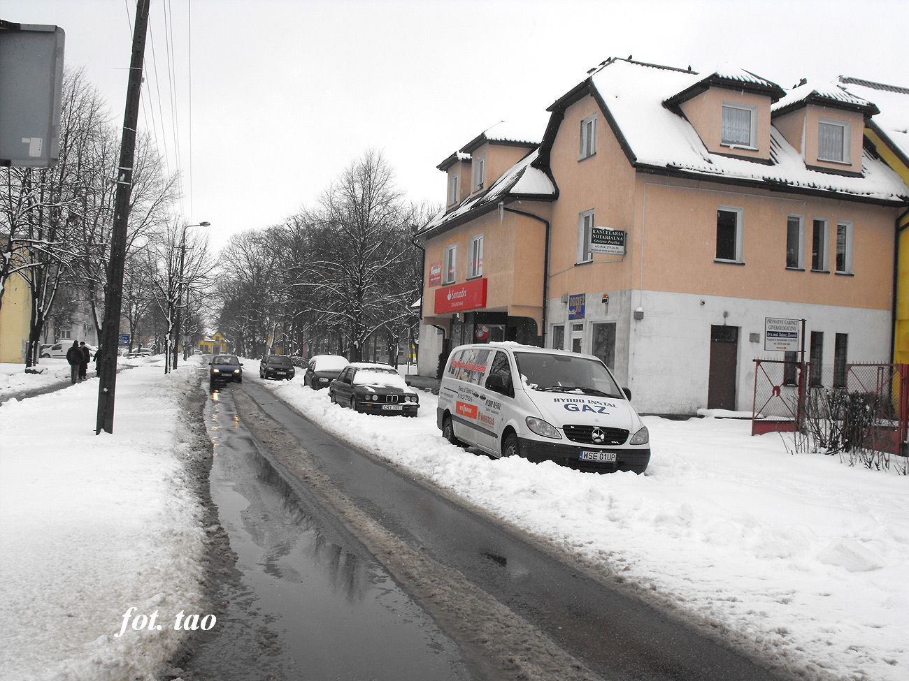 Wiosenny atak zimy. Ulica Jana Pawa II, 1.04.2013 r.