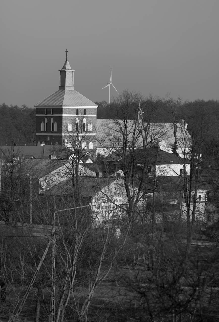 Widok na kościół farny, luty 2016 r.