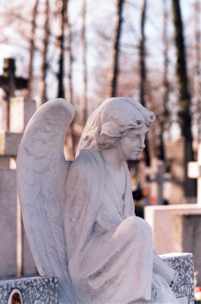 Anioł na cmentarzu w Ligowie