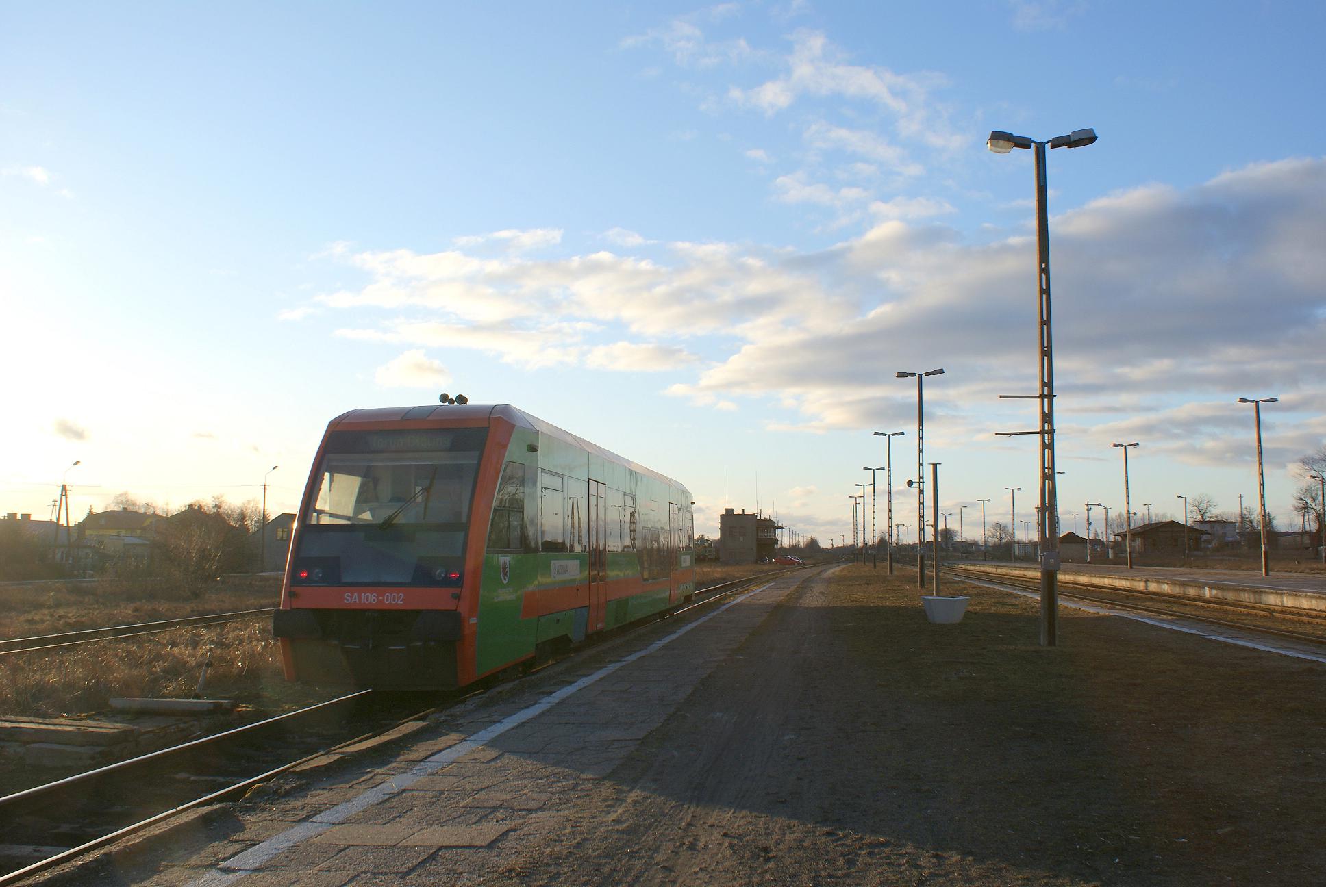 Odjazd Szynobusu w&nbsp;stron� Torunia 18-03-2009