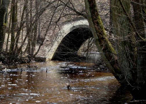 tunel wodny pod nasypem kolejowym w Suocinie.