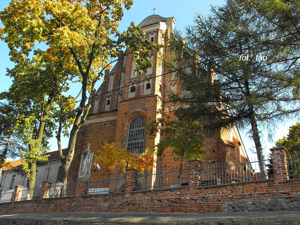 Widok na koci Wniebowzicia Najwitszej Marii Panny (pot. klasztor) z ulicy Wojska Polskiego.Padziernik  2008 r.