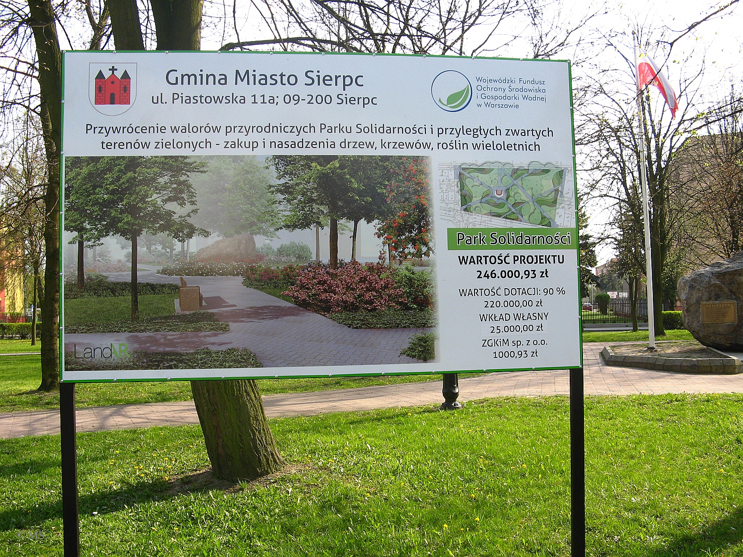 Tablica informacyjna w Parku im. Solidarnoci, 27.04.2015 r.