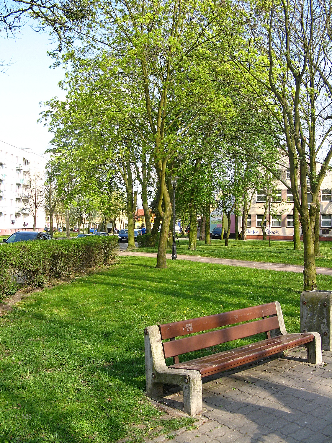 Park im. Solidarnoci. awka czeka na zaknionych wiosennych promieni sonecznych sierpczan, 27.04.2015 r.