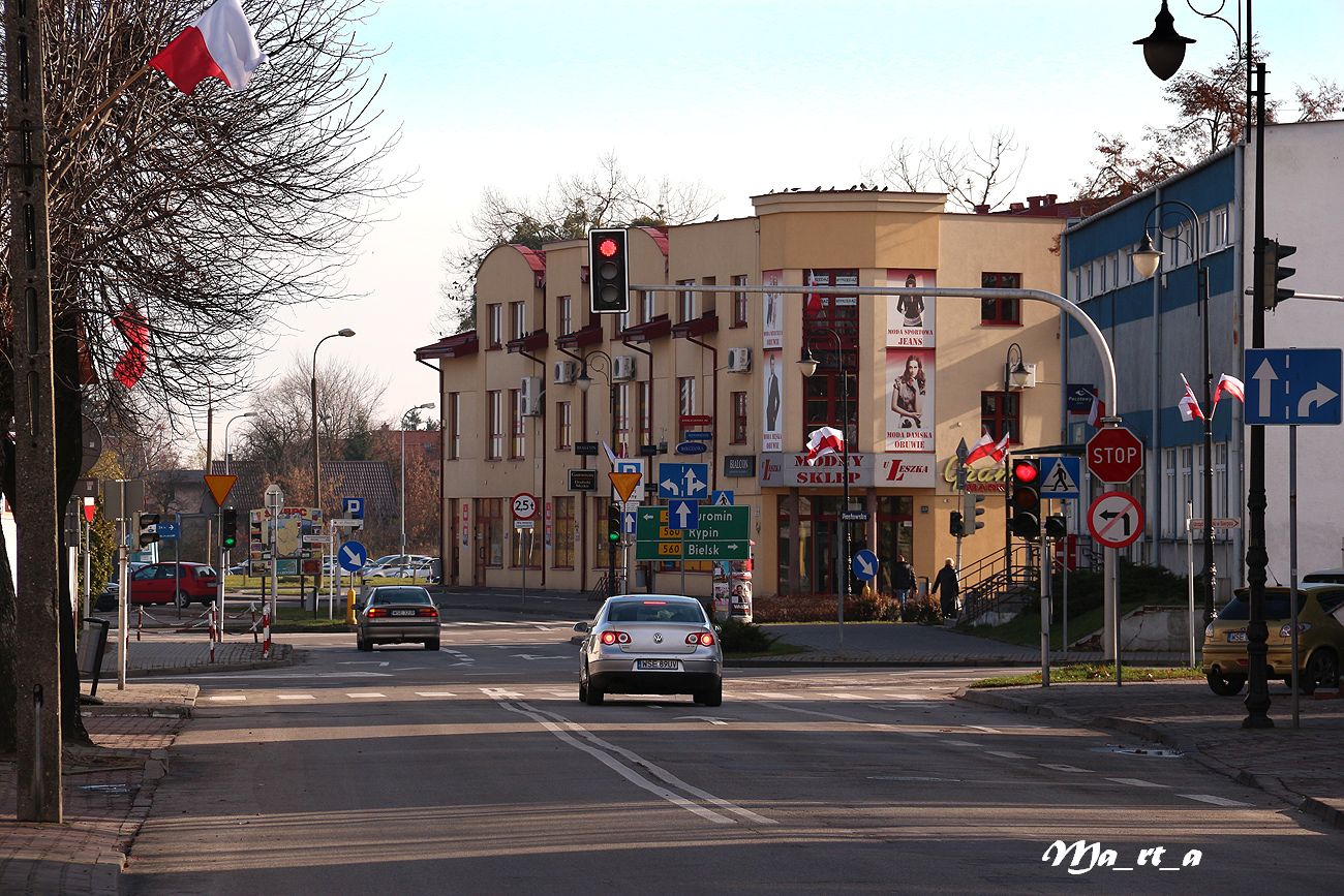 Skrzyowanie ulic Narutowicza z Piastowsk i Pock, listopad 2013 r.
