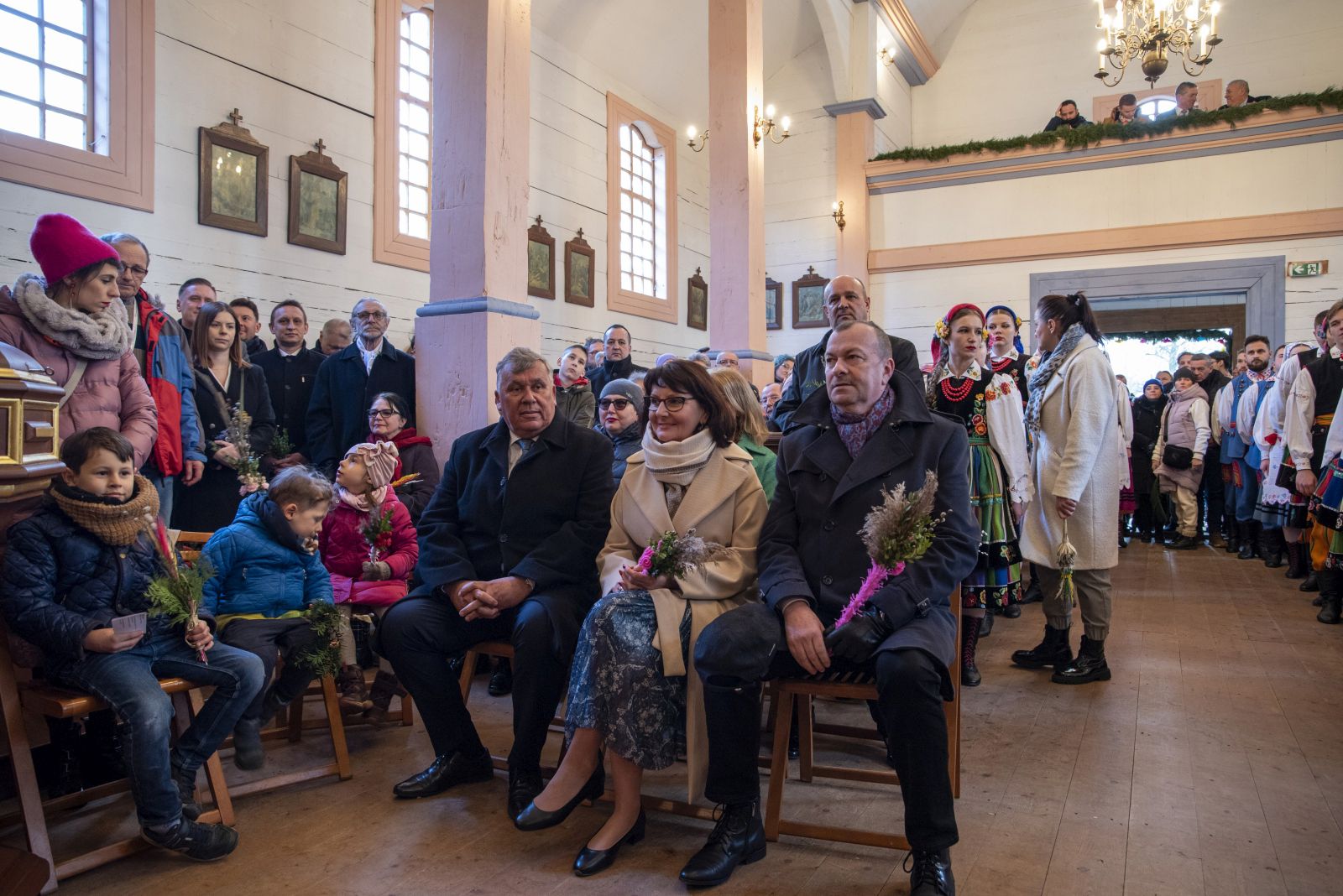 Msza w kociele z Drdewa podczas Niedzieli Palmowej w skansenie, 24.03.2024 r.