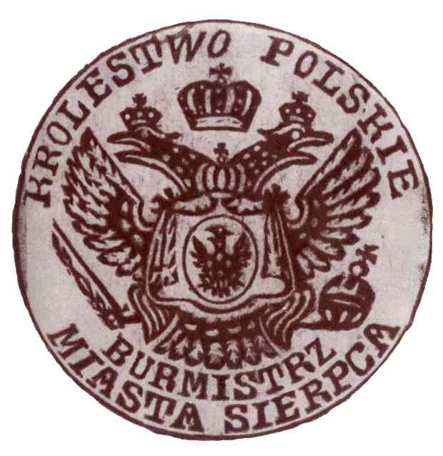 Piecz burmistrza Sierpca, uywana w latach 1819-1838.