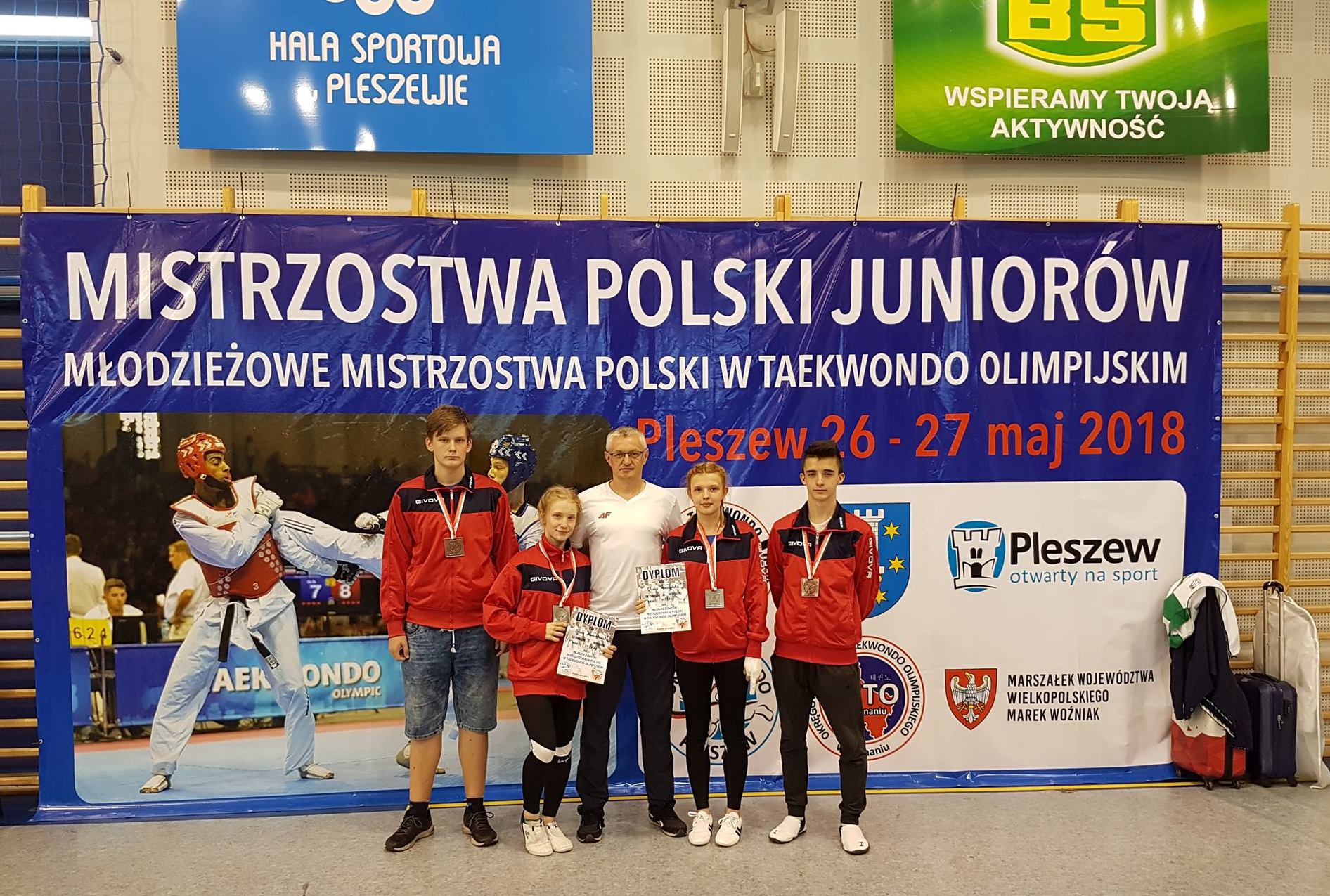 Ekipa Taekyon Sierpc na Mistrzostwach Polski Juniorw i Modzieowych Mistrzostwach Polski w Pleszewie, 25-27.05.2018 r.