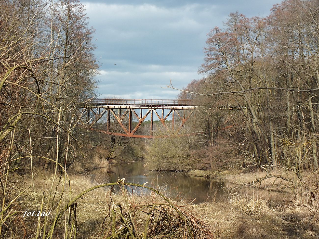 Most kolejowy na Skrwie w Mieszczku, 5.03.2022 r.