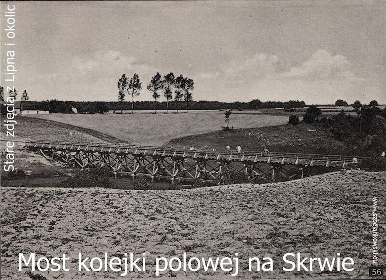 Na fotografii most kolejki wskotorowej na rzece Skrwie na linii Lubicz-Sie­rpc-Nasielsk.  Czy co zostao po tym mocie? Tak, wprawne oko dostrzee przyczki mostu tu przy brzegach rzeki, jak rwnie tzw. jary czyli wykopy, ktrdy biegy tory po obu stronach rzeki. Polecam wycieczk wczesn wiosn, bo wtedy brak listowia odkrywa ukryt histori. Wszystko to znajduje si tu koo Sierpca, w Studziecu. Fotografi znalazem w internecie. Wielkie dziki Mionikom Maych Kolei.