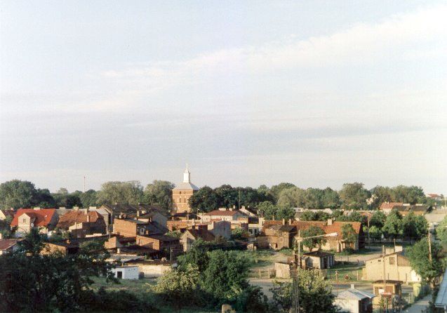 Widok na miasto ze skarpy rzeki Sierpienicy