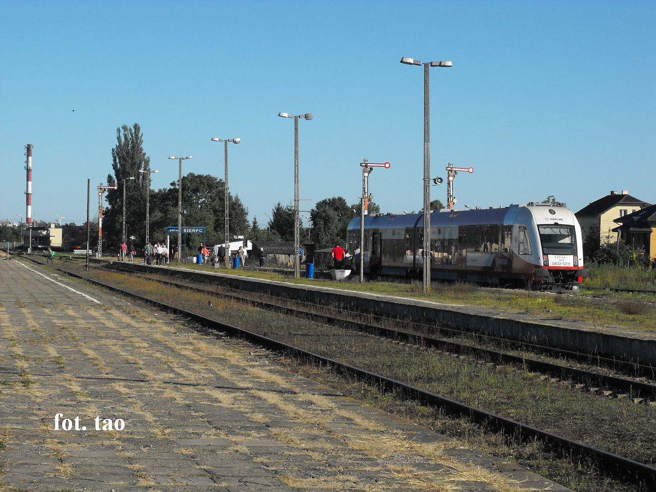 Stacja Sierpc. W peronach szynobus z Torunia, wrzesień 2013 r.