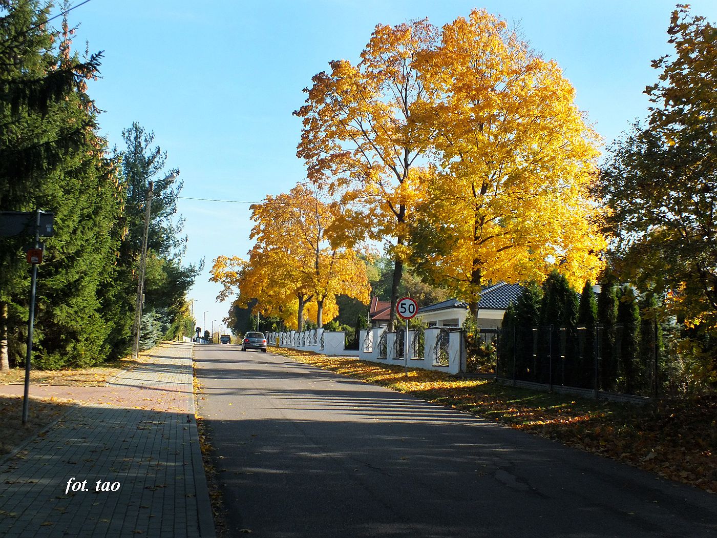 Widok na ulic Dworcow (okolica Wymylina) w jesiennej scenerii, padziernik 2024 r.