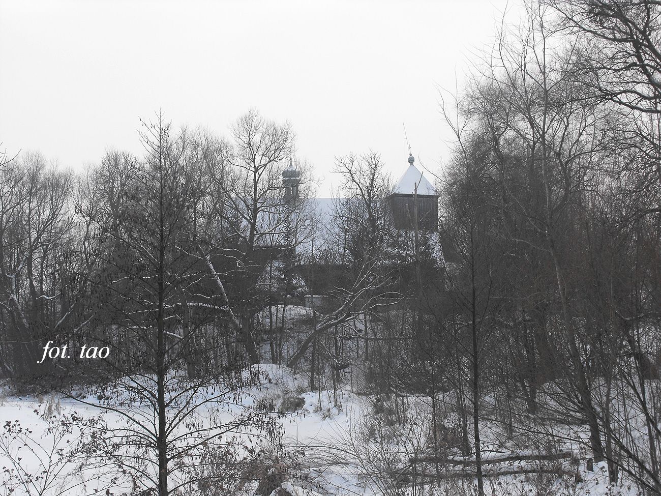 Widok na koci w ukomiu od strony Stopina, 27.01.2013 r.