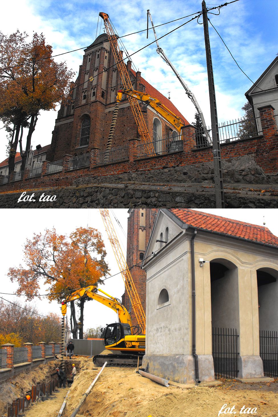 Sanktuarium Maryjne w Sierpcu. Trwaj prace konserwatorskie  wzgrza Loret, 16.10.2013 r.